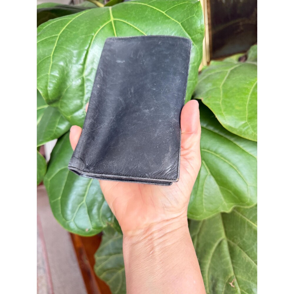Vintage Italian Black Calfskin Leather Wallet
